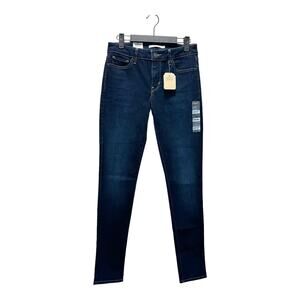 Levi's 711 Skinny Jeans Mid Rise Slim Through Hip Thigh Dark Wash Denim Size 26